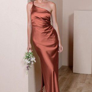 Revelry Jade Satin Dress